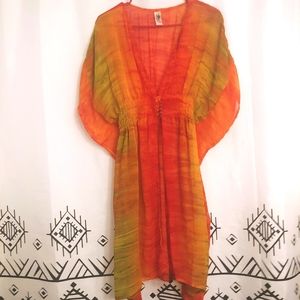 BOHO SWIM COVER UP DRESS "INDIA BOUTIQUE" SIZE SM/MED/LRG